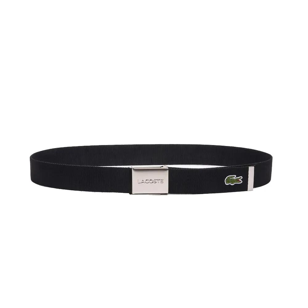 Cinturón Negro Lacoste Concept de Tejido Flexible y Ligero 2/4
