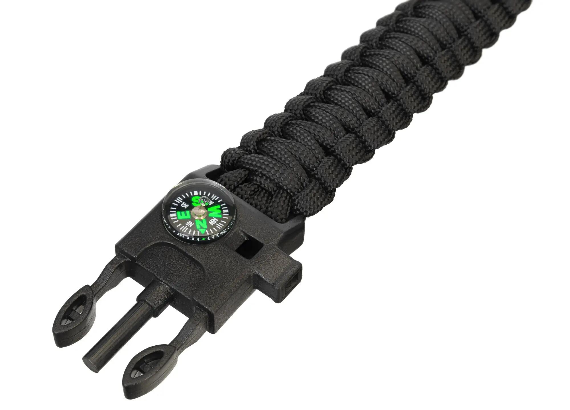 Pulsera de supervivencia 5 en 1 para senderismo - Levenhuk LabZZ FL5 - Negro 4/6