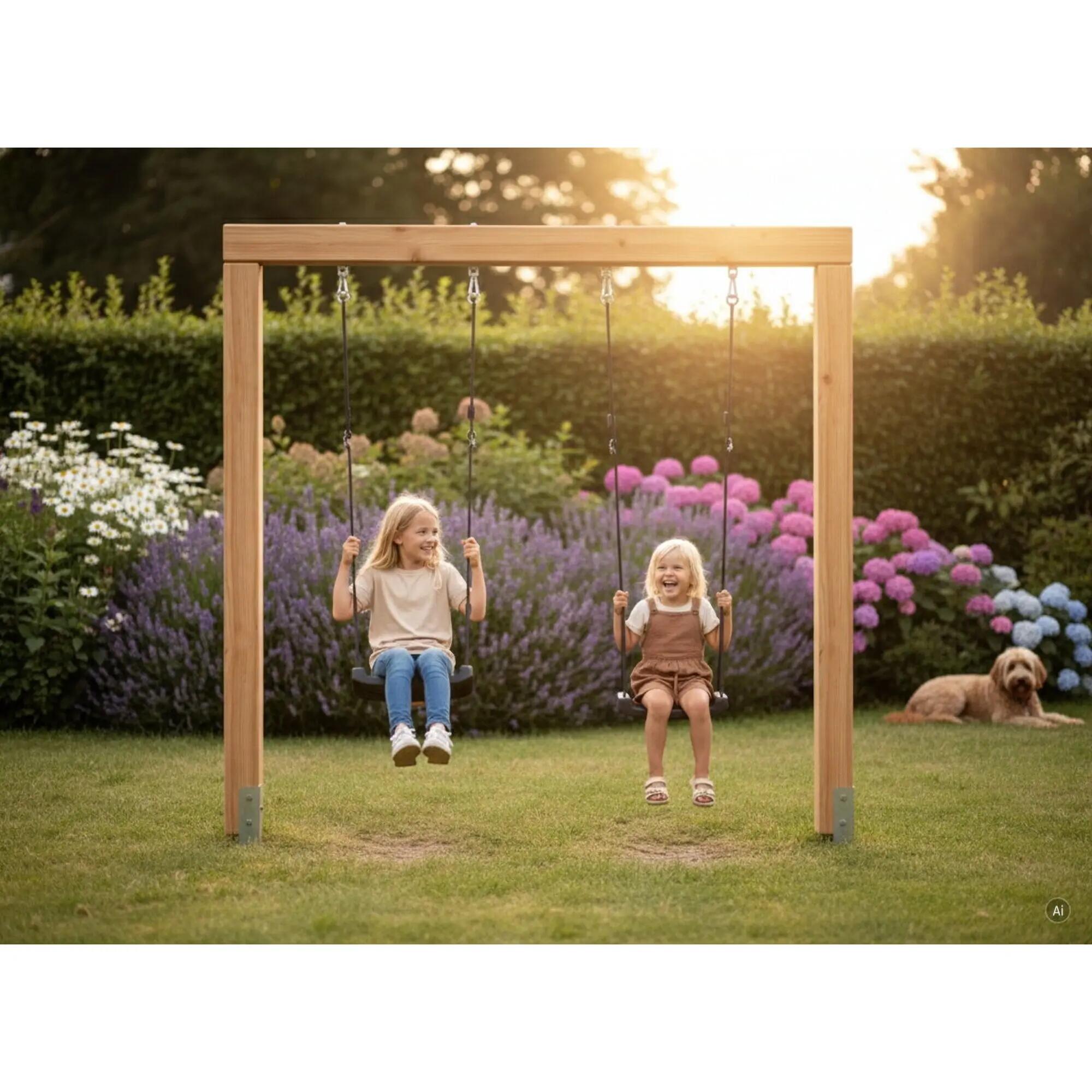 Linea Massiv 140 balançoire double en bois 4/6