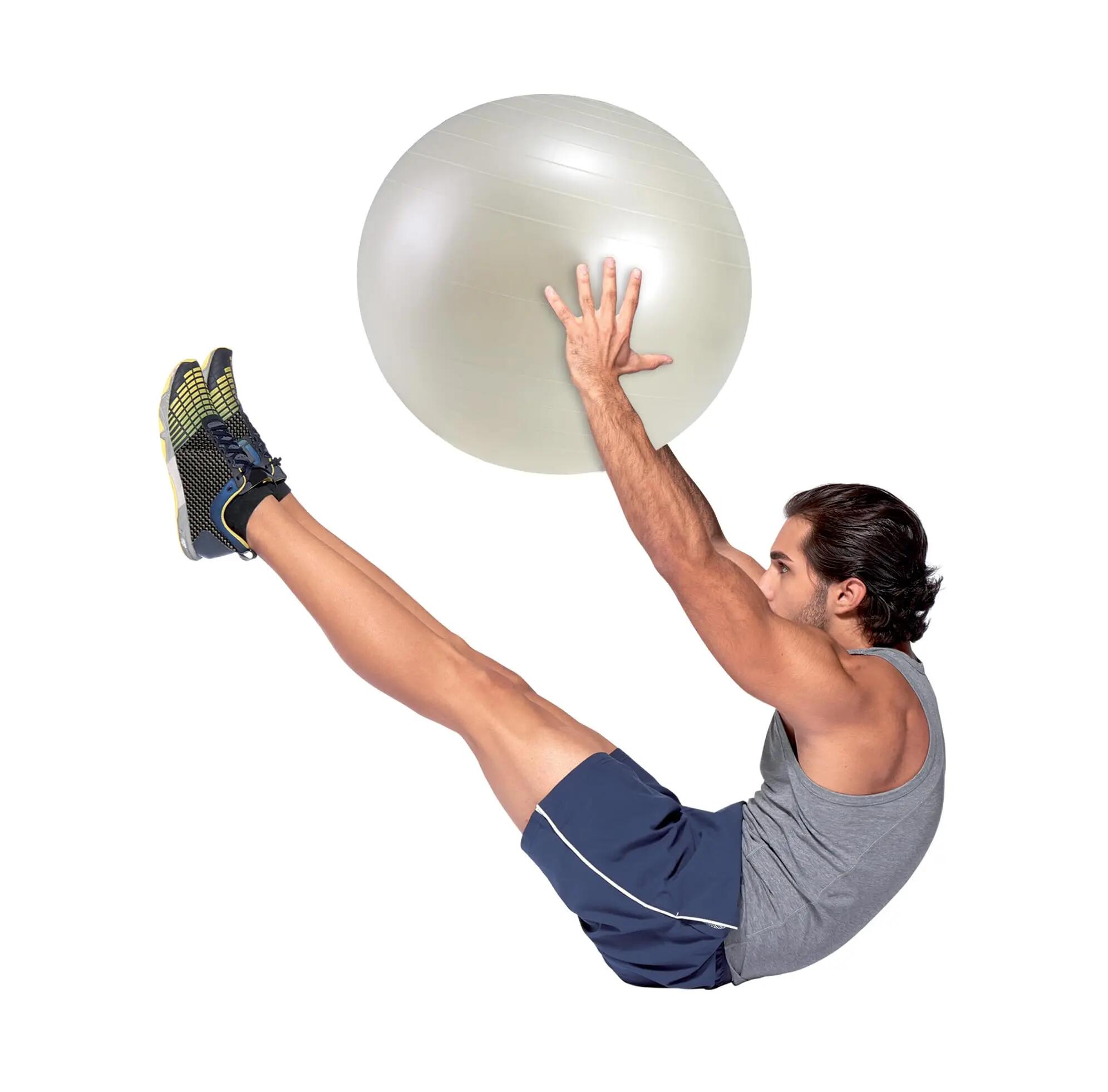 Gymnic Fit-Ball Palla fitness antiscoppio bianco perla Ø 55 cm 6/8