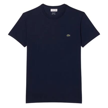 Camiseta Azul Marino Lacoste Pima con Cuello Redondo