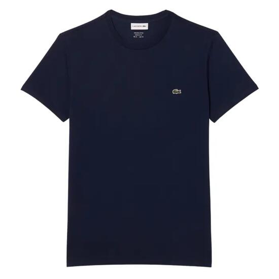 Camiseta Azul Marino Lacoste Pima con Cuello Redondo