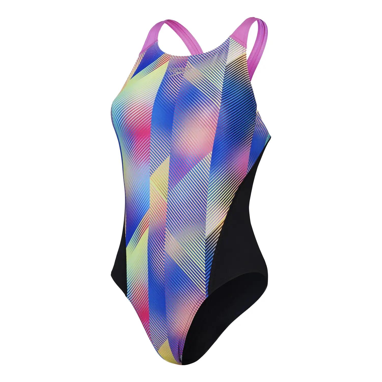 Maillot De Bain 1 Pièce Motif/style Imprimé Numérique Femme (Noir / Rose Imprimé 2/5