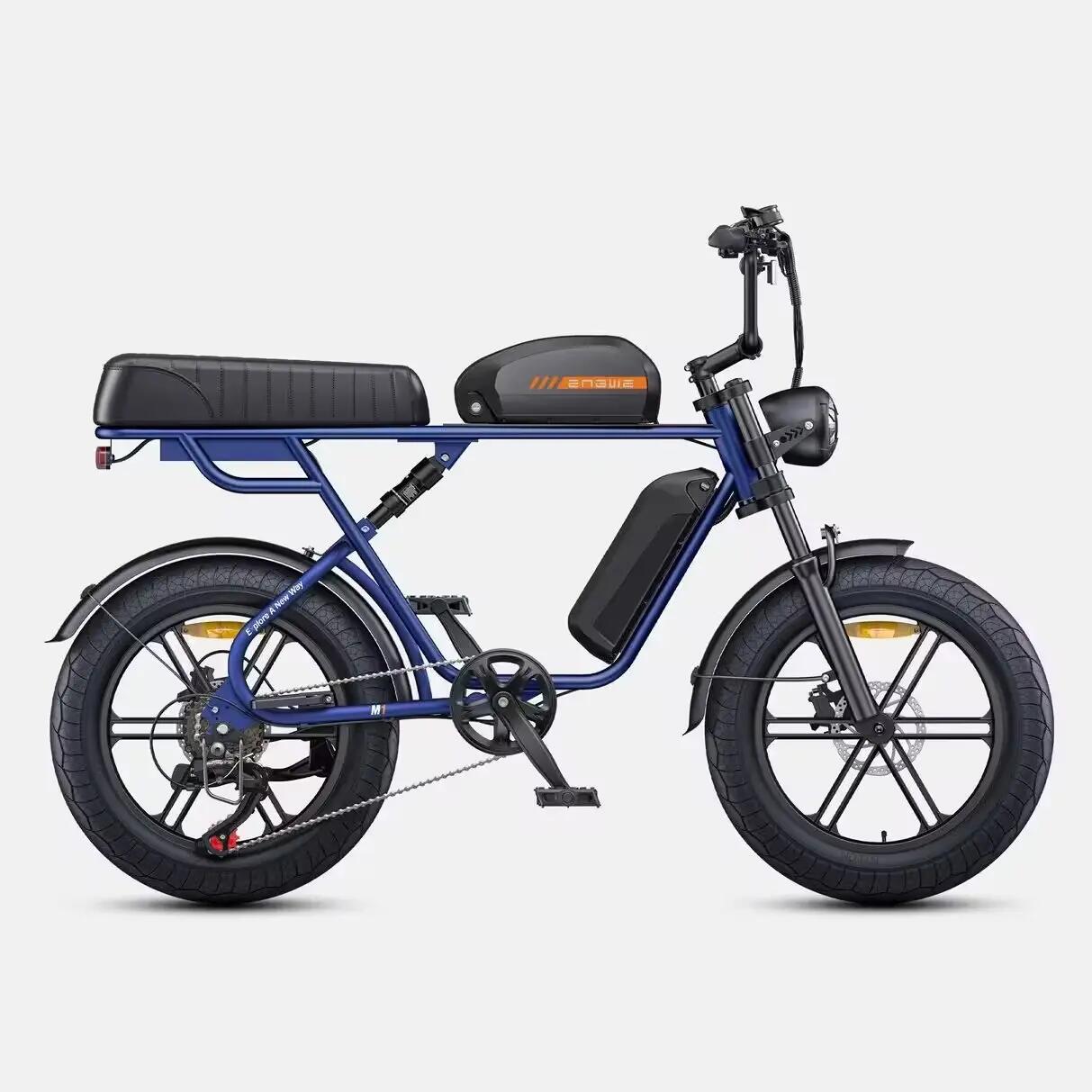 Bicicleta Elétrica M1 48V 28.6Ah Bateria Dupla 170km Fat 20x4 Hidráulico 3/6