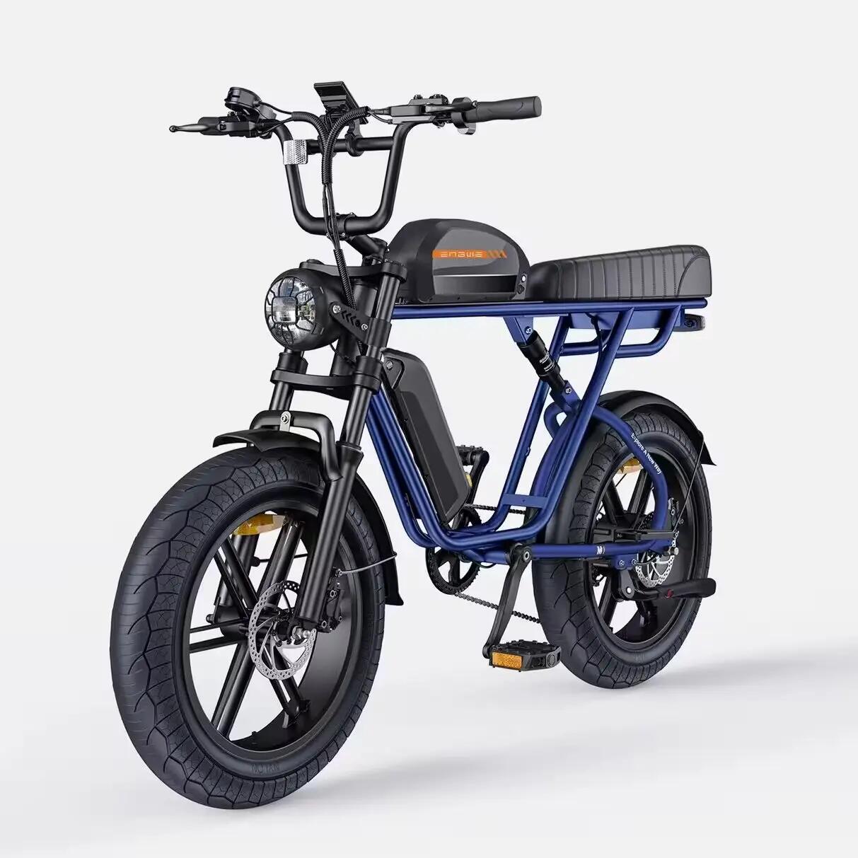 Bicicleta Elétrica M1 48V 28.6Ah Bateria Dupla 170km Fat 20x4 Hidráulico 2/6