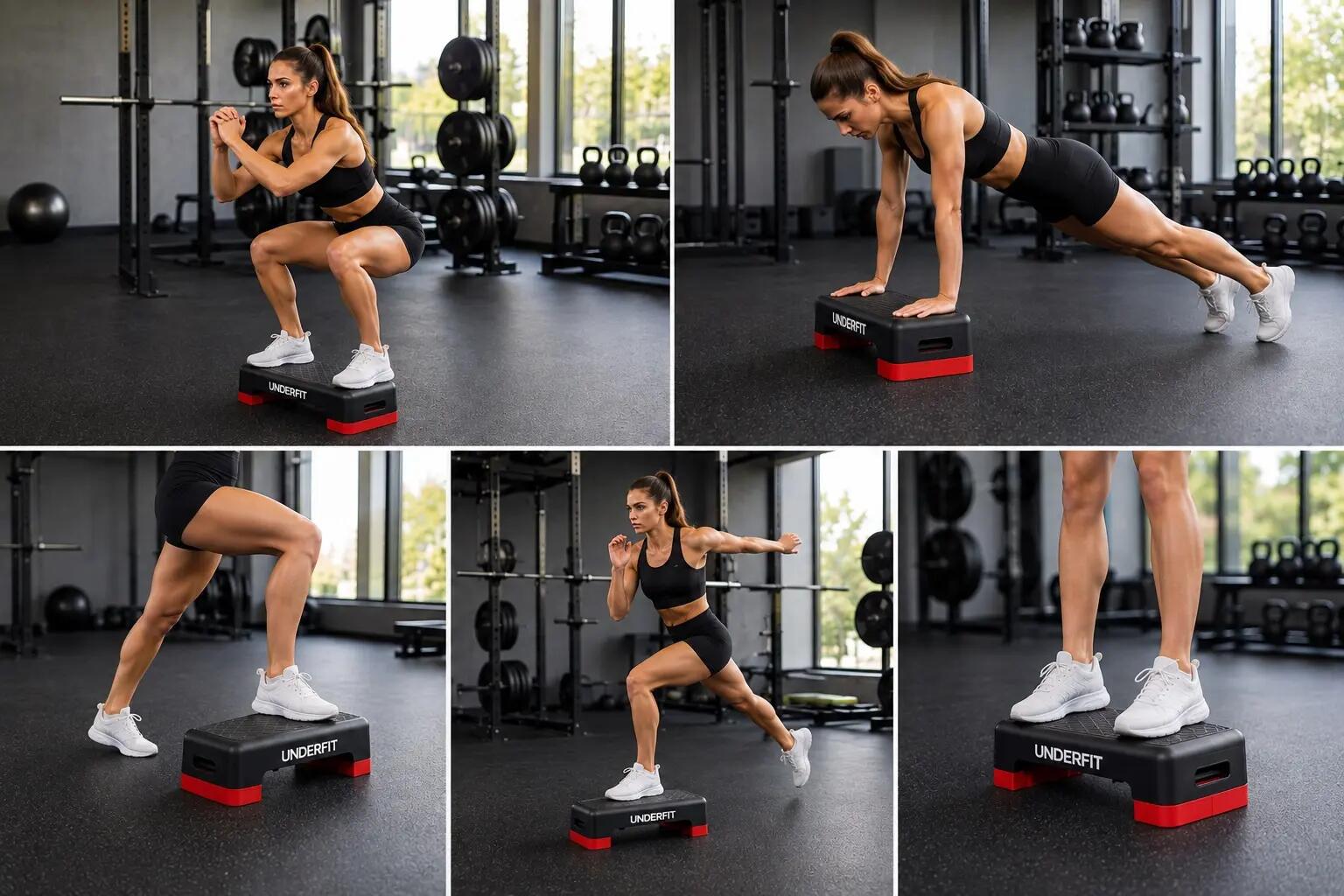 Step do ćwiczeń 3-stopniowy UNDERFIT MINI czarno-czerwony 6/8
