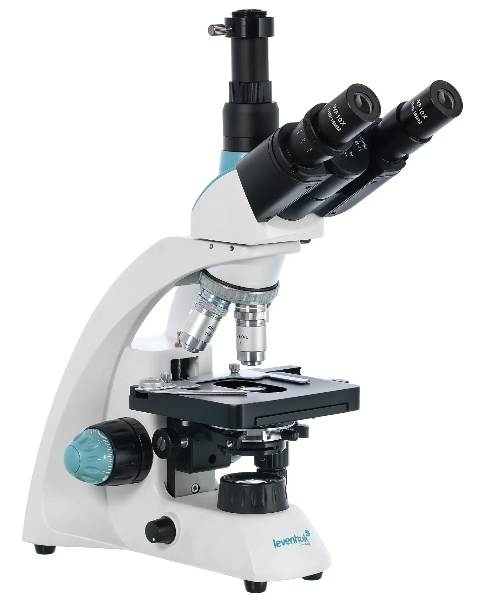 Microscopio trinoculare laboratorio - 40–1000x - Levenhuk 500T - nero 4/6