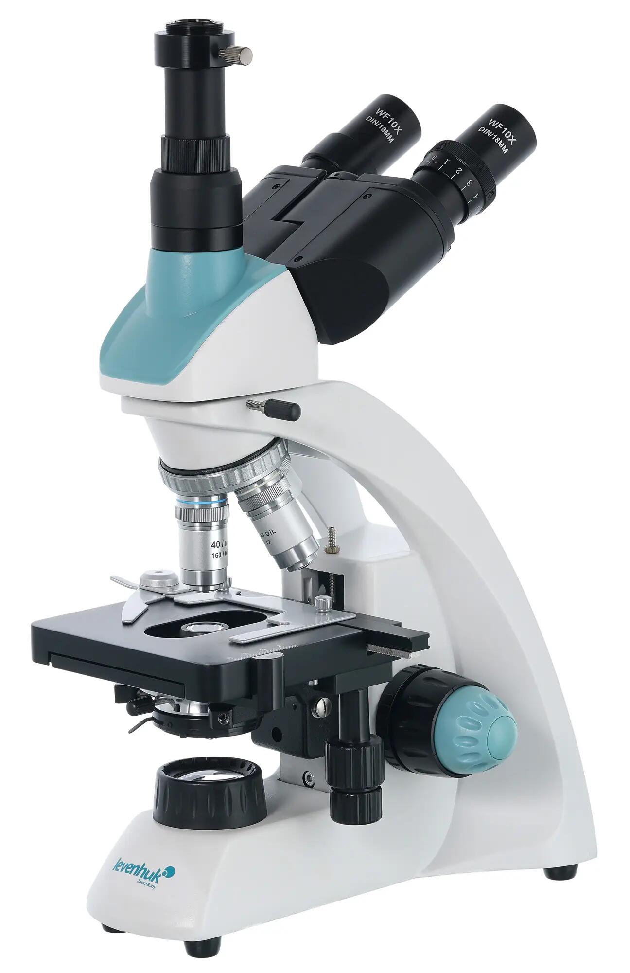 Microscopio trinoculare laboratorio - 40–1000x - Levenhuk 500T - nero 3/6