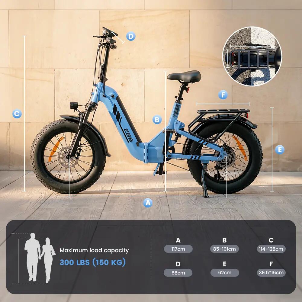 Elektrische fiets voor volwassenen iScooter EB8 48V 15Ah batterij 250W motor 12/15
