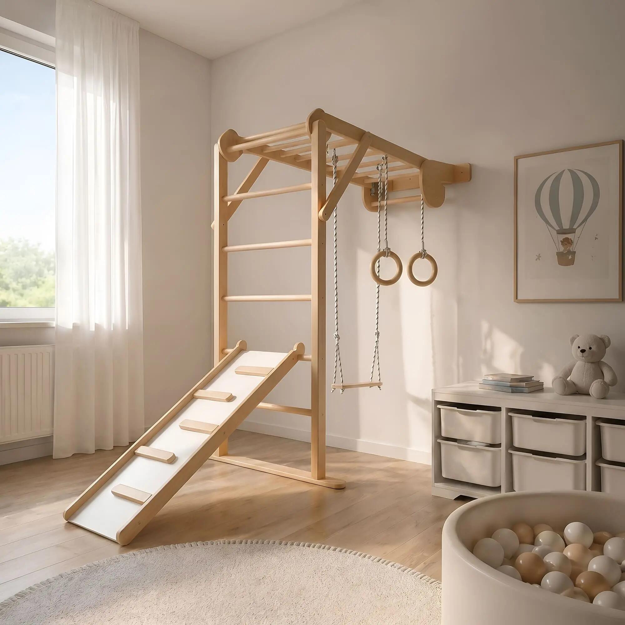 Scară de gimnastică Mini Plus Lemn, compactă, pentru copii și adulți 6/6