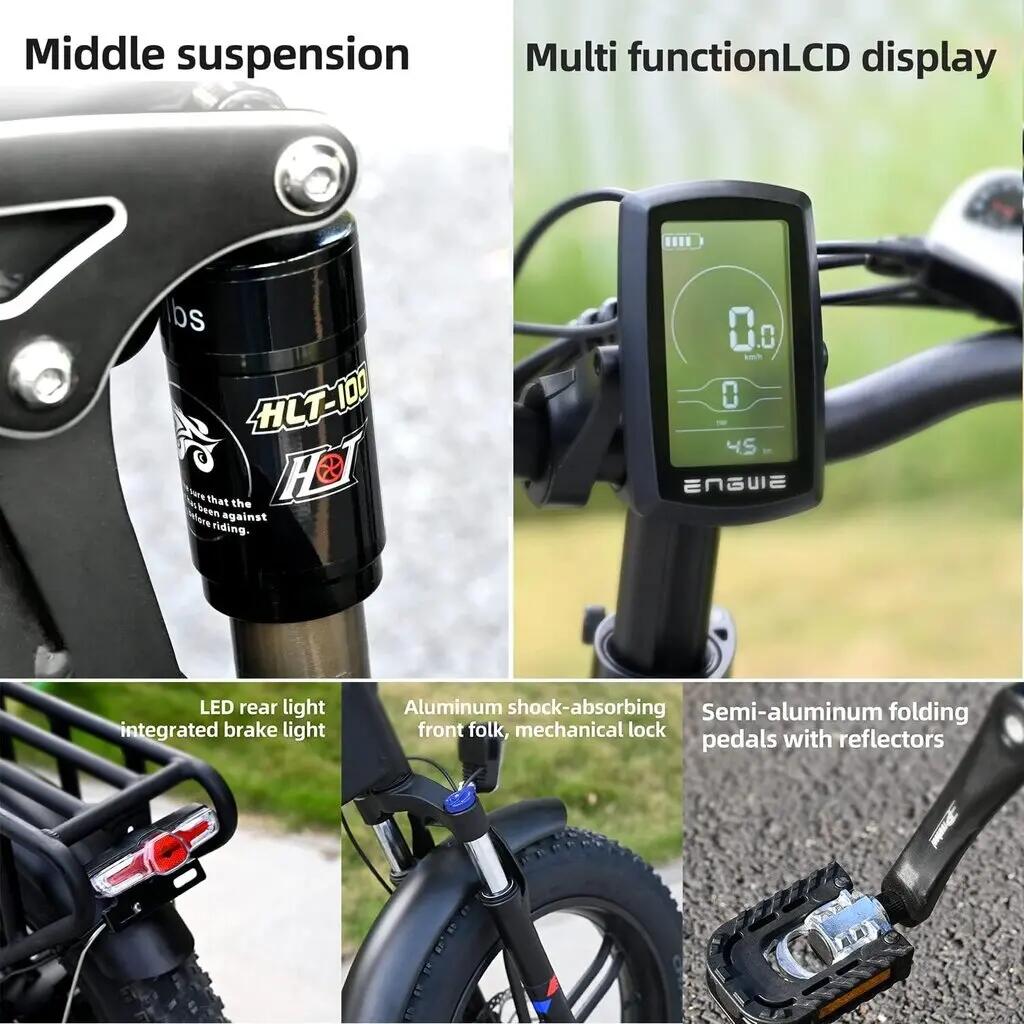 Bicicleta eléctrica plegable con suspensión completa ENGWE Engine X de 250 W 4/4