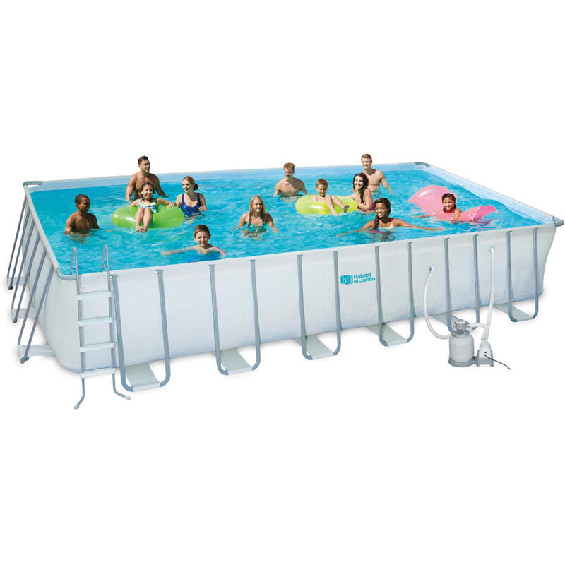 Piscine tubulaire LUDO 3 - 5.49 x 2.74 x 1.32 m - filtration à sable 5,1m3/H