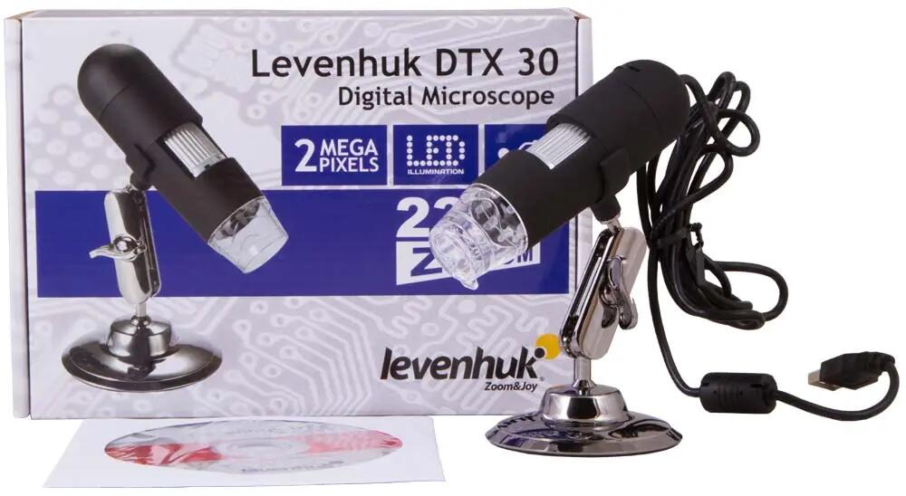 Microscopio digital USB Levenhuk DTX 30 - Cámara 2 Mpx, Aumento 20–230x, Negro 2/6