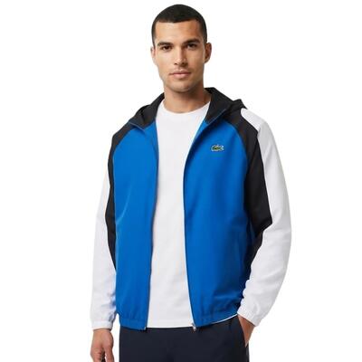 Giacca sportiva da tennis Lacoste da uomo con cappuccio blu