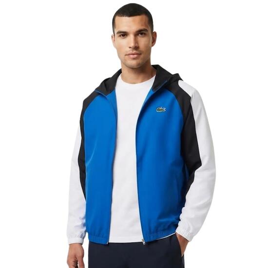 Giacca sportiva da tennis Lacoste da uomo con cappuccio blu