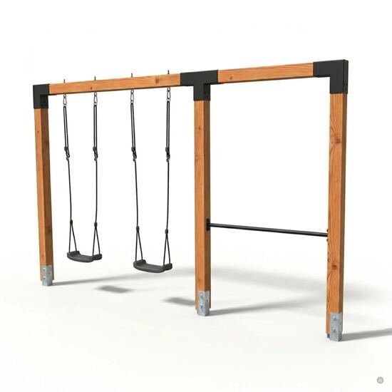 EXIT Linea Robust 110 doppelte Holzschaukel mit Reckstange