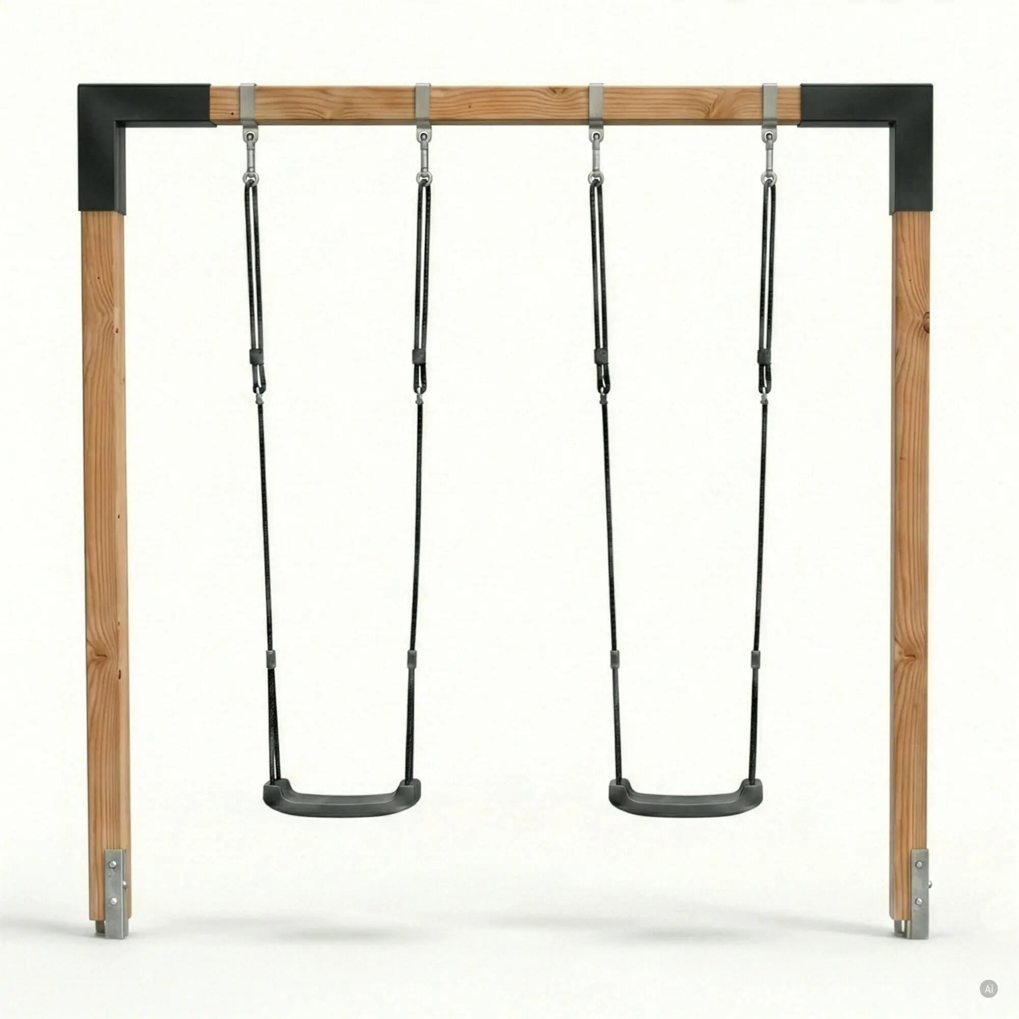 Linea 85 balançoire double en bois 2/7