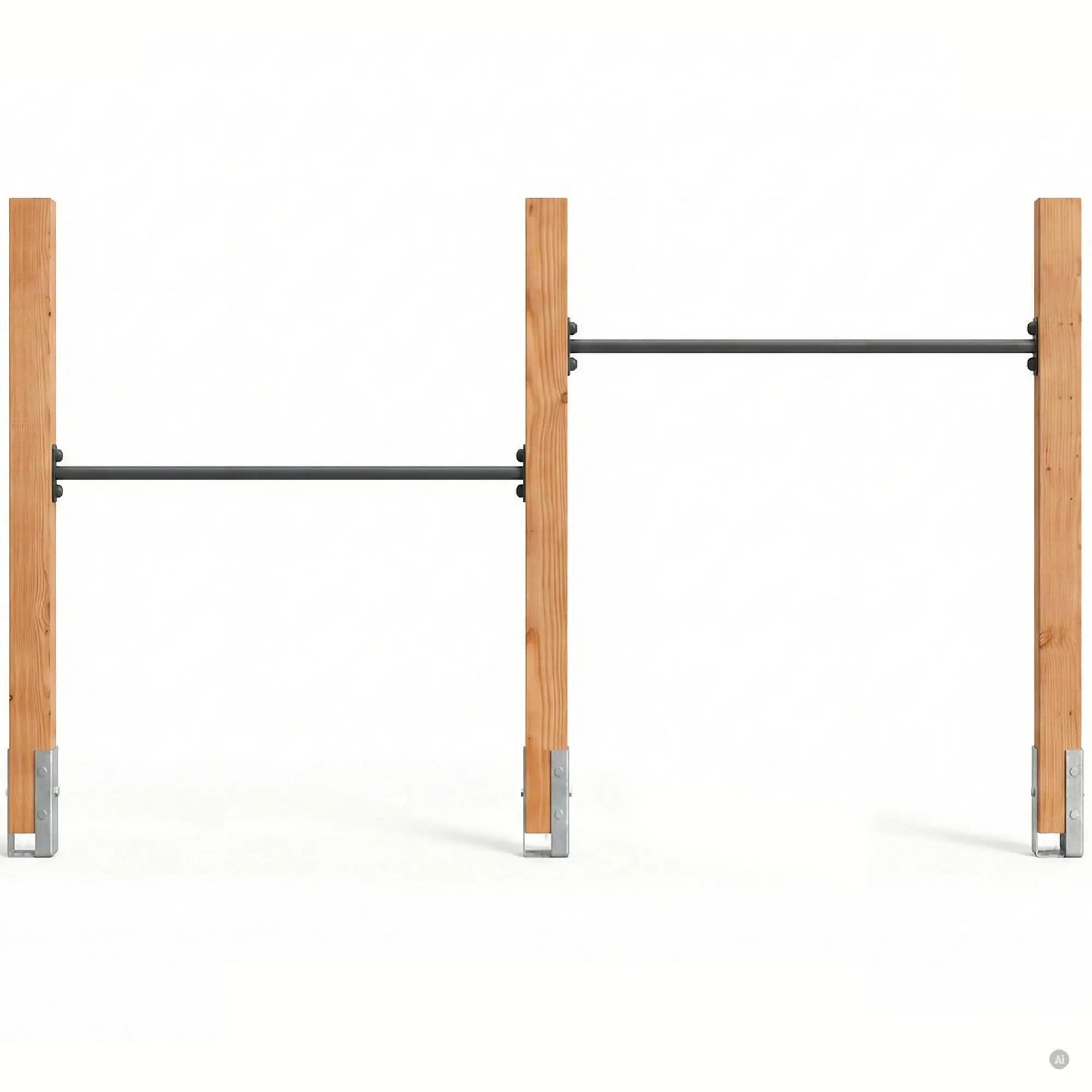 Linea Robust 110 barre fixe double en bois 2/3