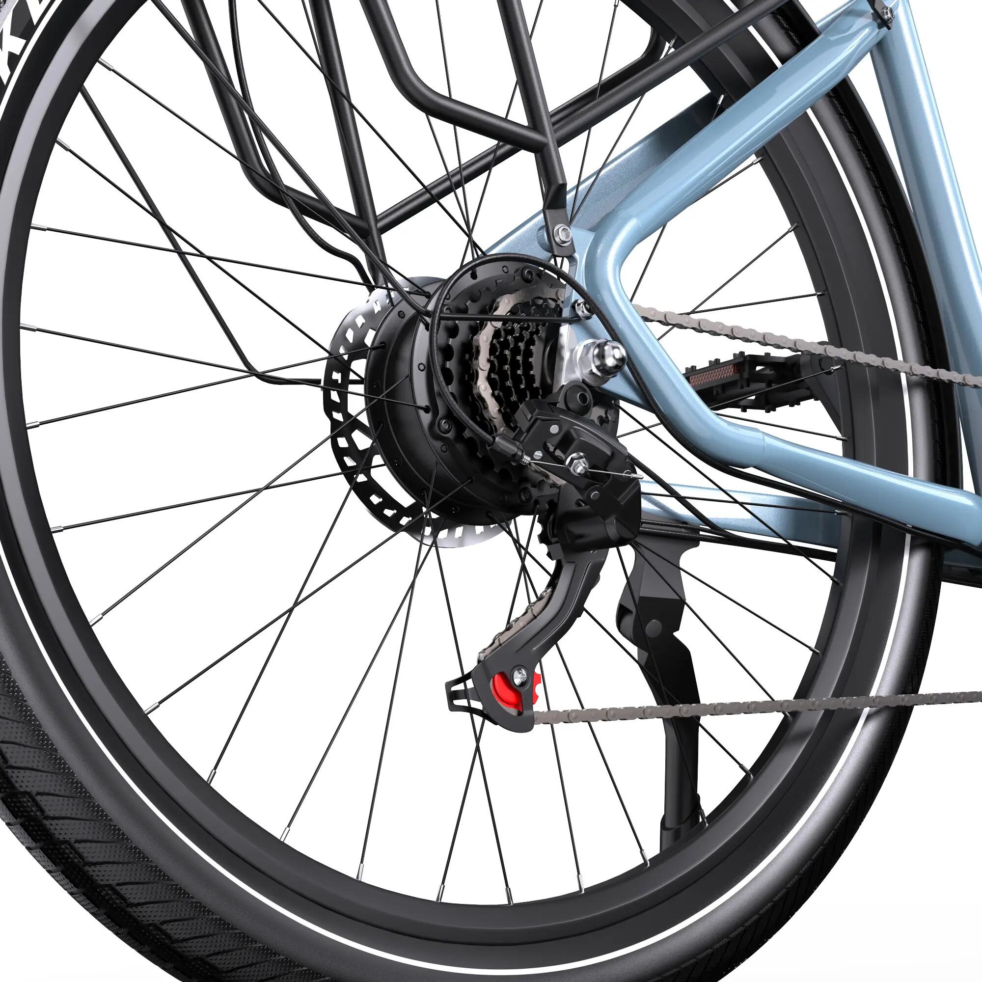 Bicicleta elétrica urbana ONESPORT WT05, bateria 36V 18,2Ah pneus 27,5 polegadas 6/11