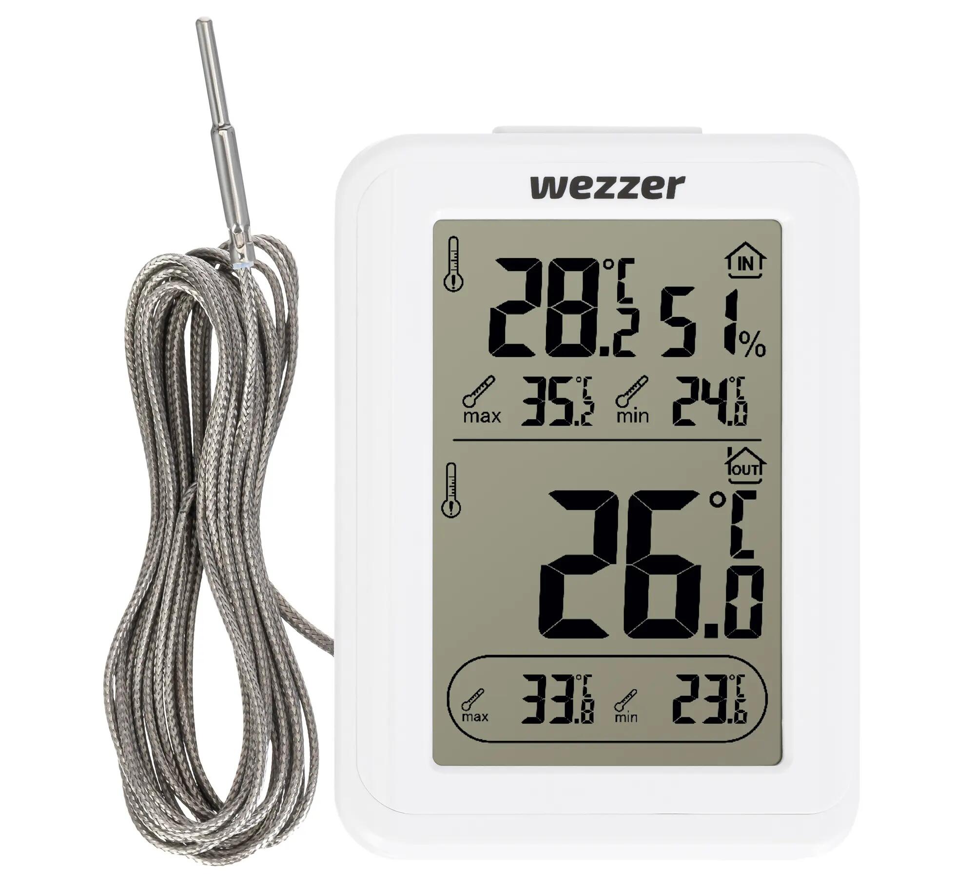 Termometro sauna - Termo-igrometro - Sonda 3m - Wezzer SN10 - Nero 5/6