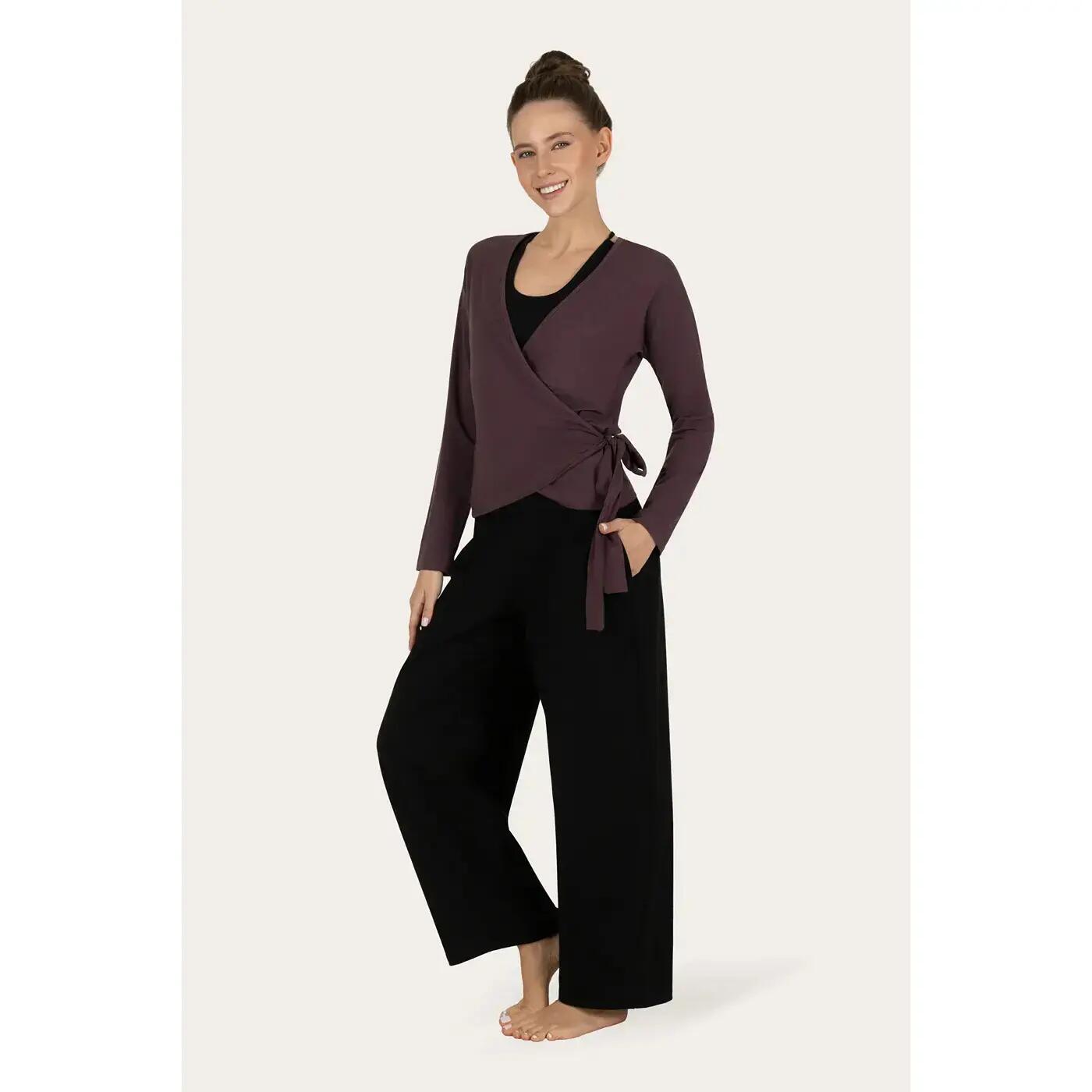 Veste de yoga cache-cœur Aurora – Mauve 6/6