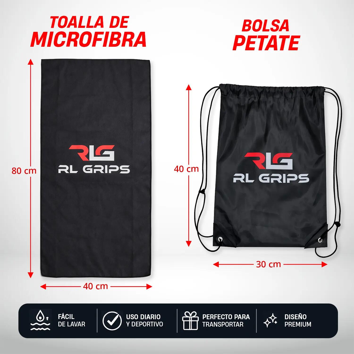Kit Ginásio Completo com Garrafa 600 ml, Toalha, Cadeado e Mochila RL Grips 4/6