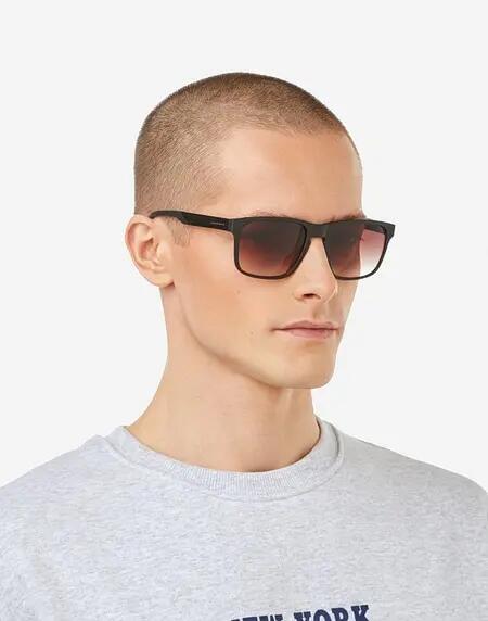 HAWKERS - Gafas de Sol para Hombre y Mujer PEAK METAL - BLACK SMOKY BROWN 7/8