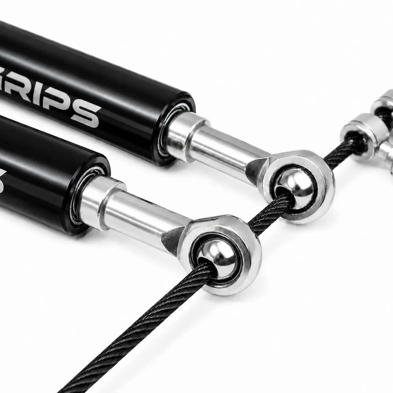 Corde à Sauter Vitesse Pro Aluminium Crosstraining Fitness Gym RL Grips Noire 7/8