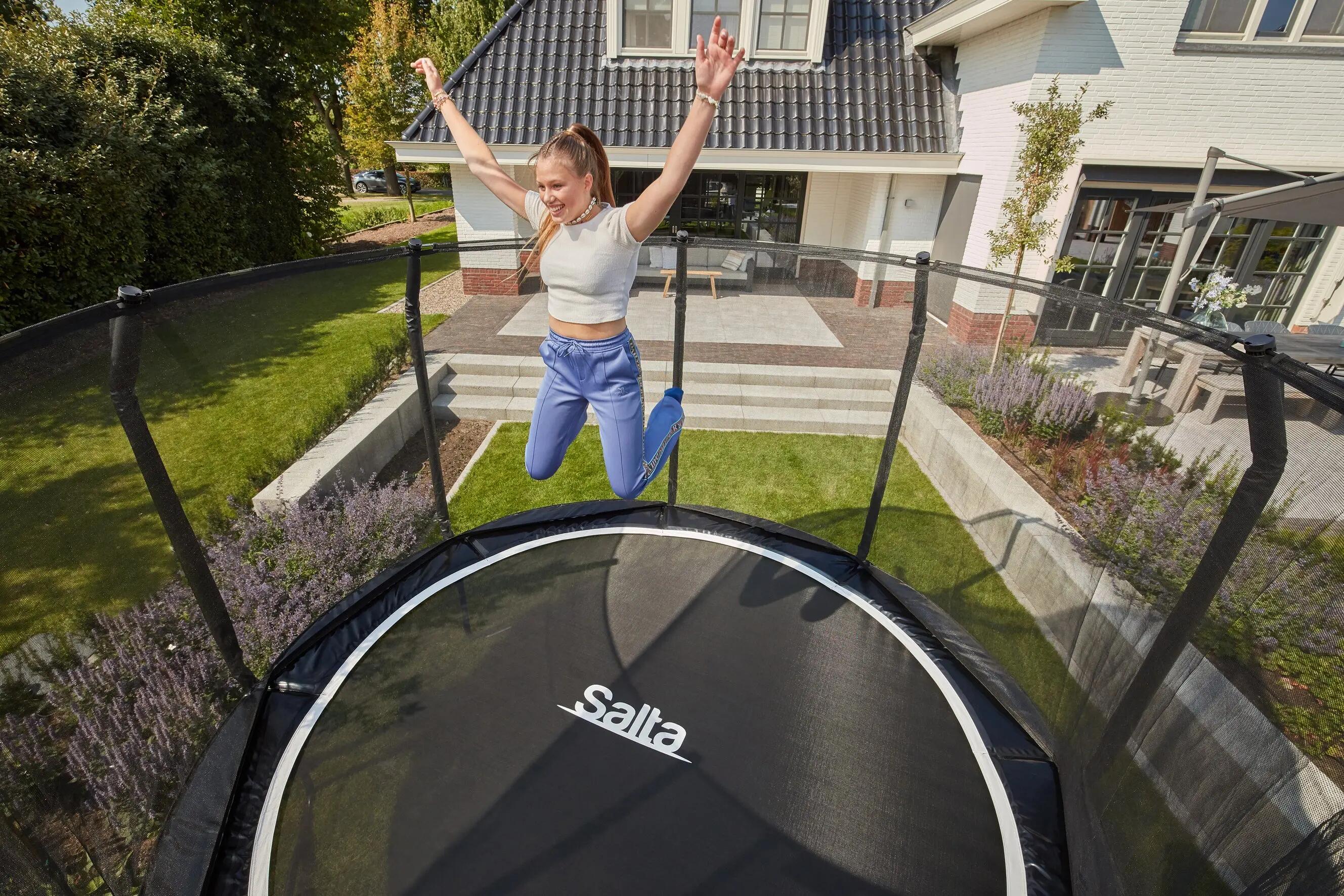 First Class - ø366cm - Rundes Trampolin mit Leiter - Schwarz 9/15
