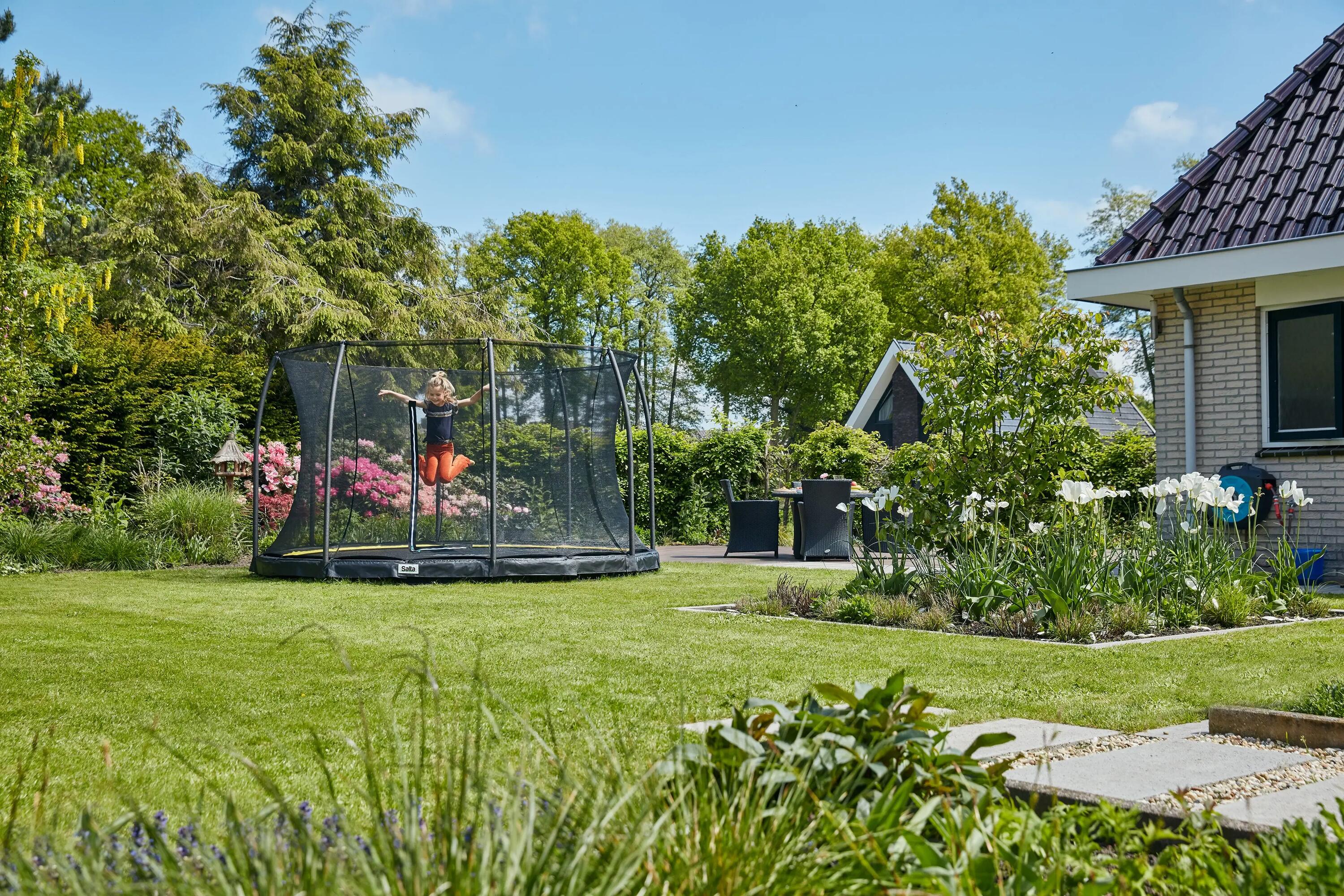 Trampoline - Comfort Edition Ground - 213 cm - Rond Zwart 15/16
