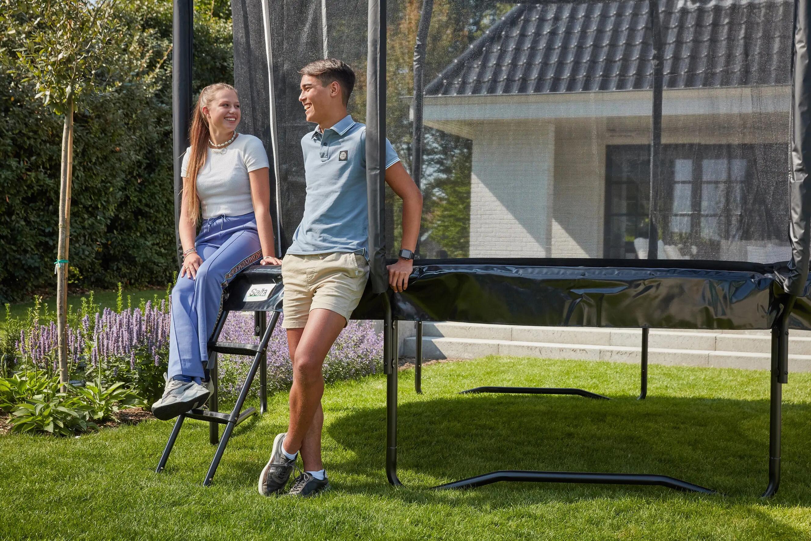 First Class - ø366cm - Rundes Trampolin mit Leiter - Schwarz 10/15