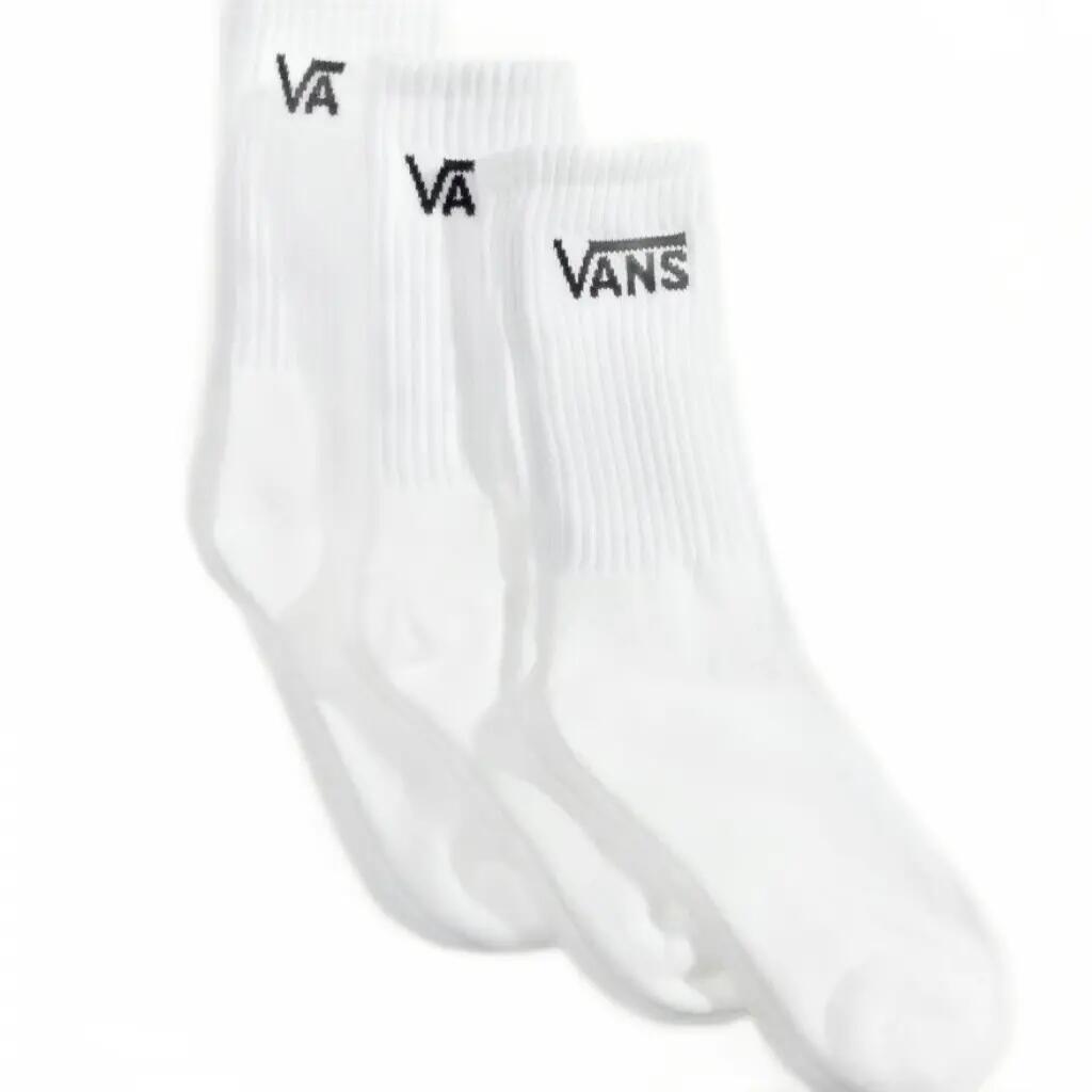 Meias Vans Modelo Vn000qbvwht1 Classic Crew Cor Branco 2/5