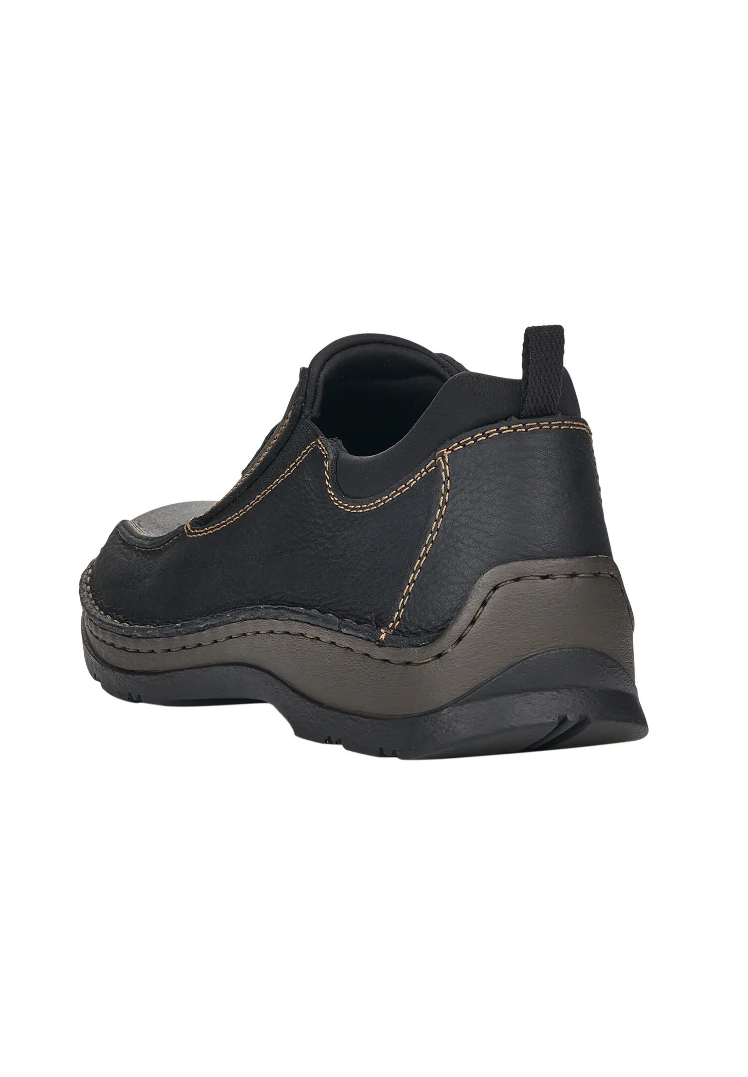 Rieker Herren Business Leder Schuhe 05363-00 schwarz extra Weit 4/7