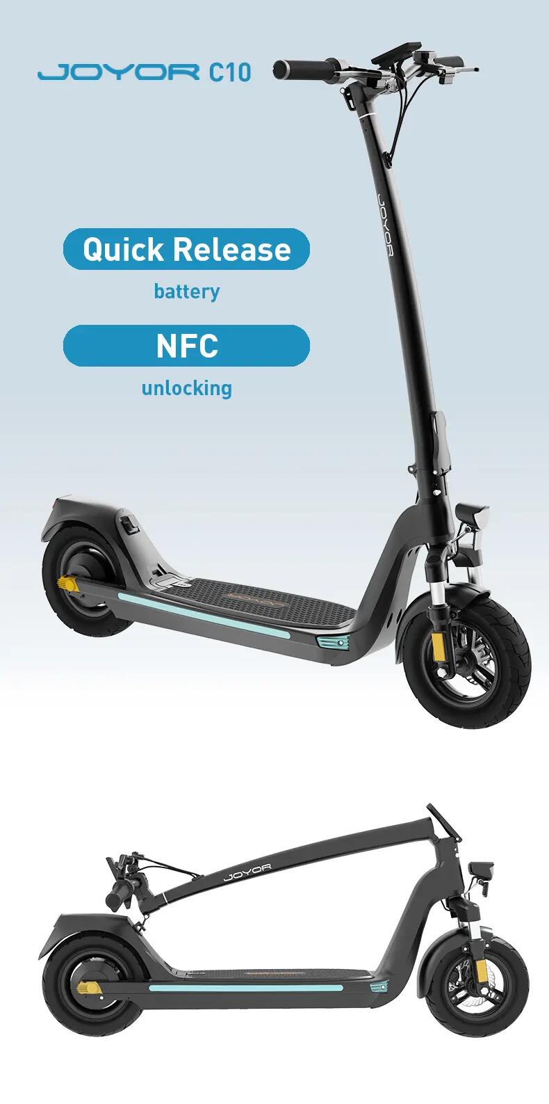 Patinete Eléctrico Plegable JOYOR C10｜48V10.4AH｜Neumático 10" 4/8