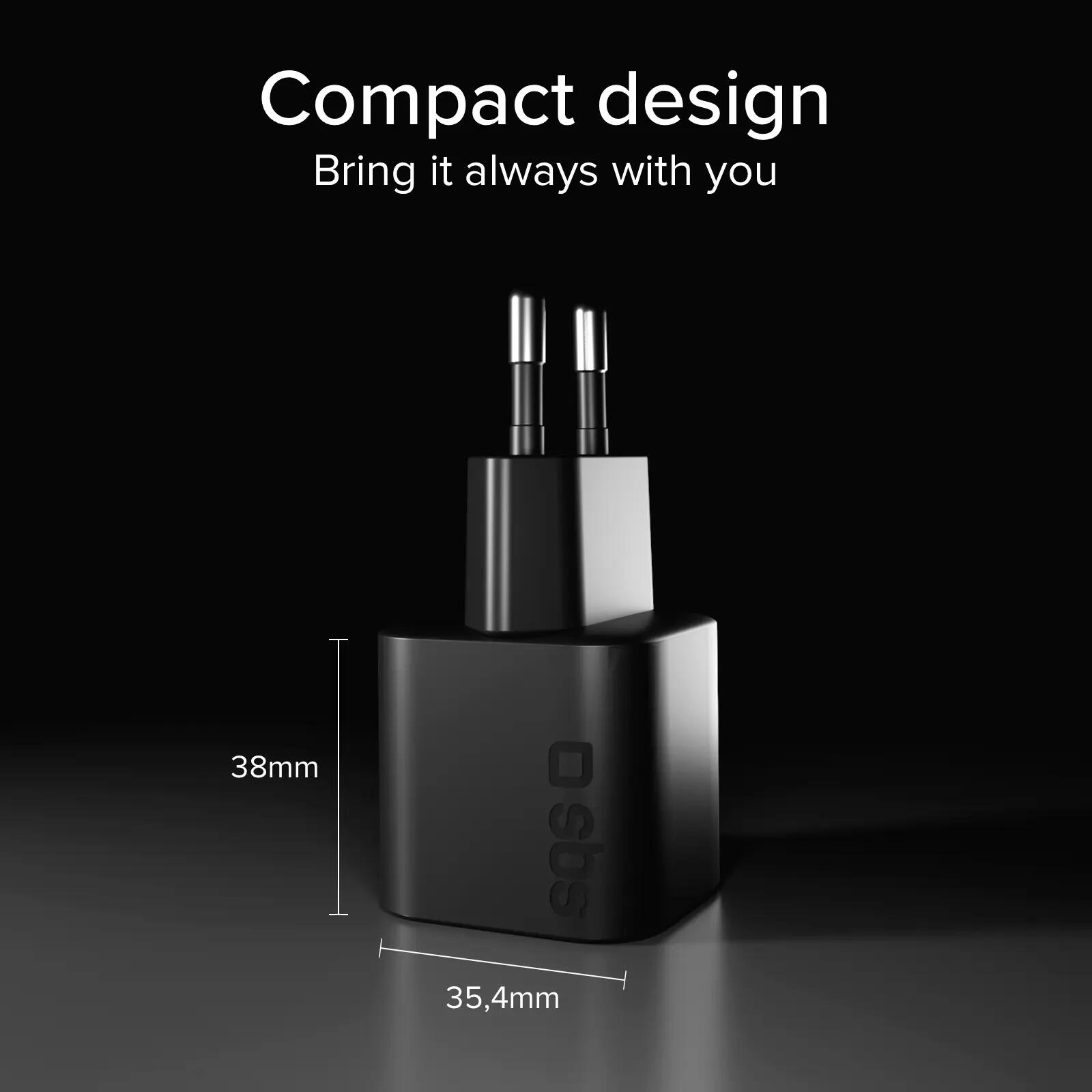 Chargeur mural USB-C 20W GaN PD 3.0 format mini pour smartphones et tablettes 6/7