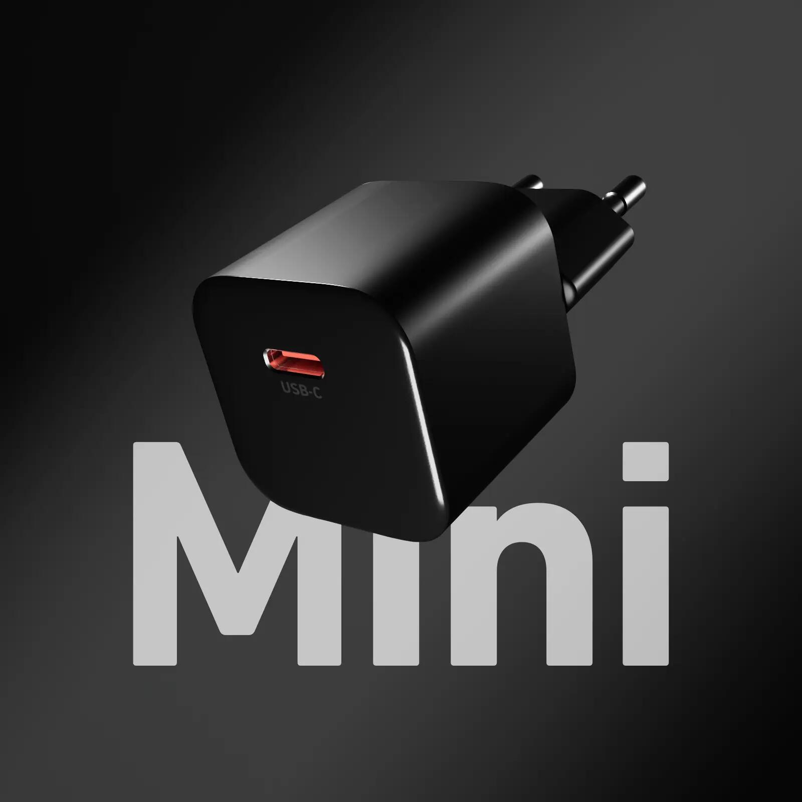 Chargeur mural USB-C 20W GaN PD 3.0 format mini pour smartphones et tablettes 3/7