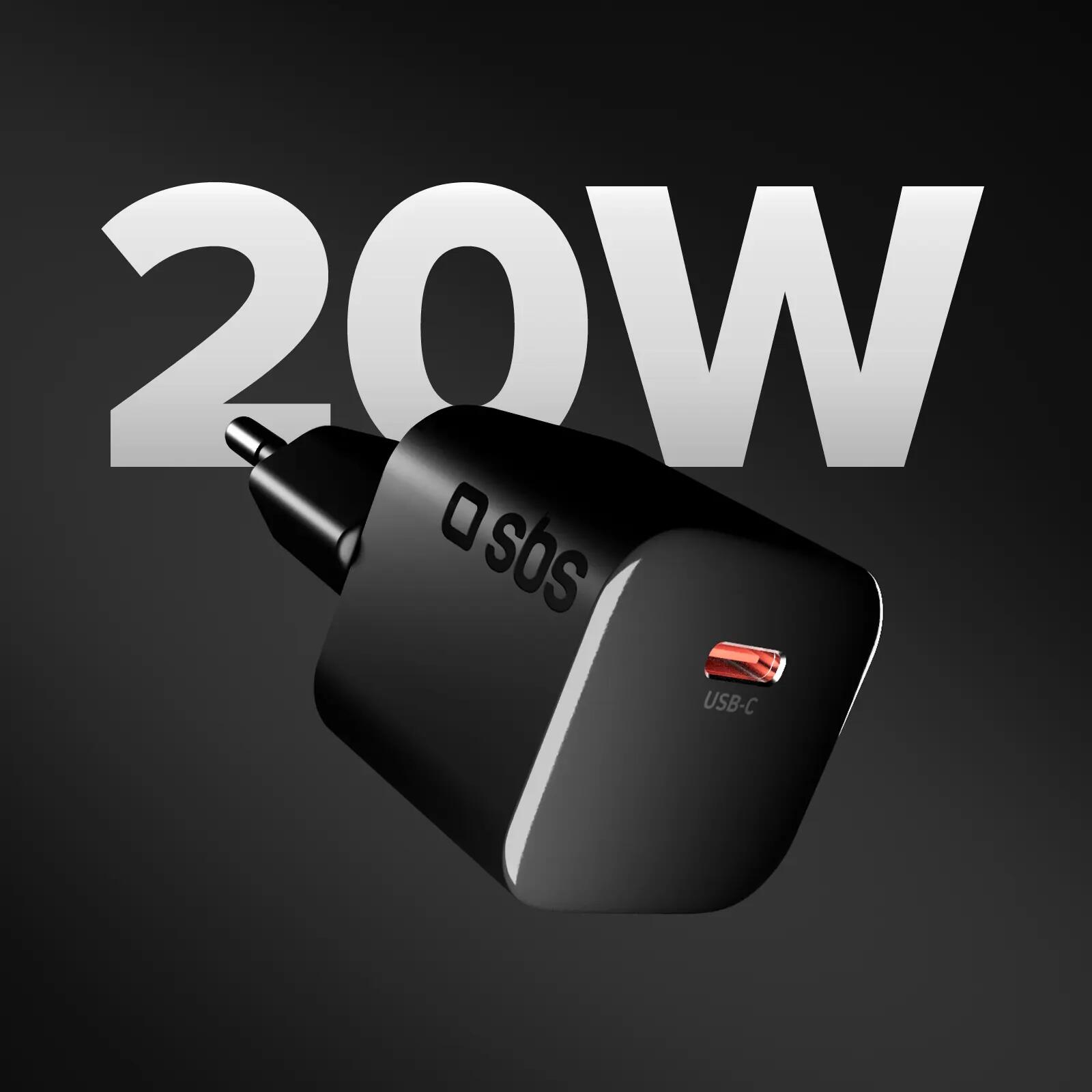 Chargeur mural USB-C 20W GaN PD 3.0 format mini pour smartphones et tablettes 2/7