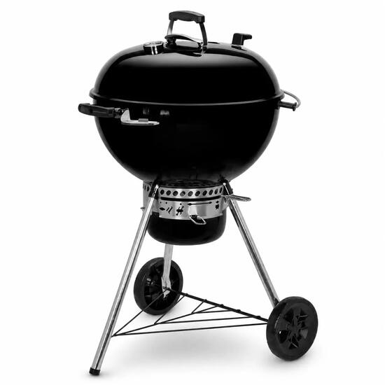 Barbecue Portatile a Carbone Rotondo con Coperchio