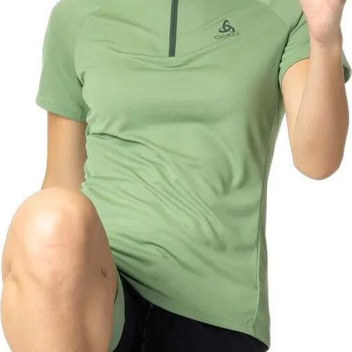 Odlo Essential 1/2 Zip Women's Short Sleeve Jersey Khaki