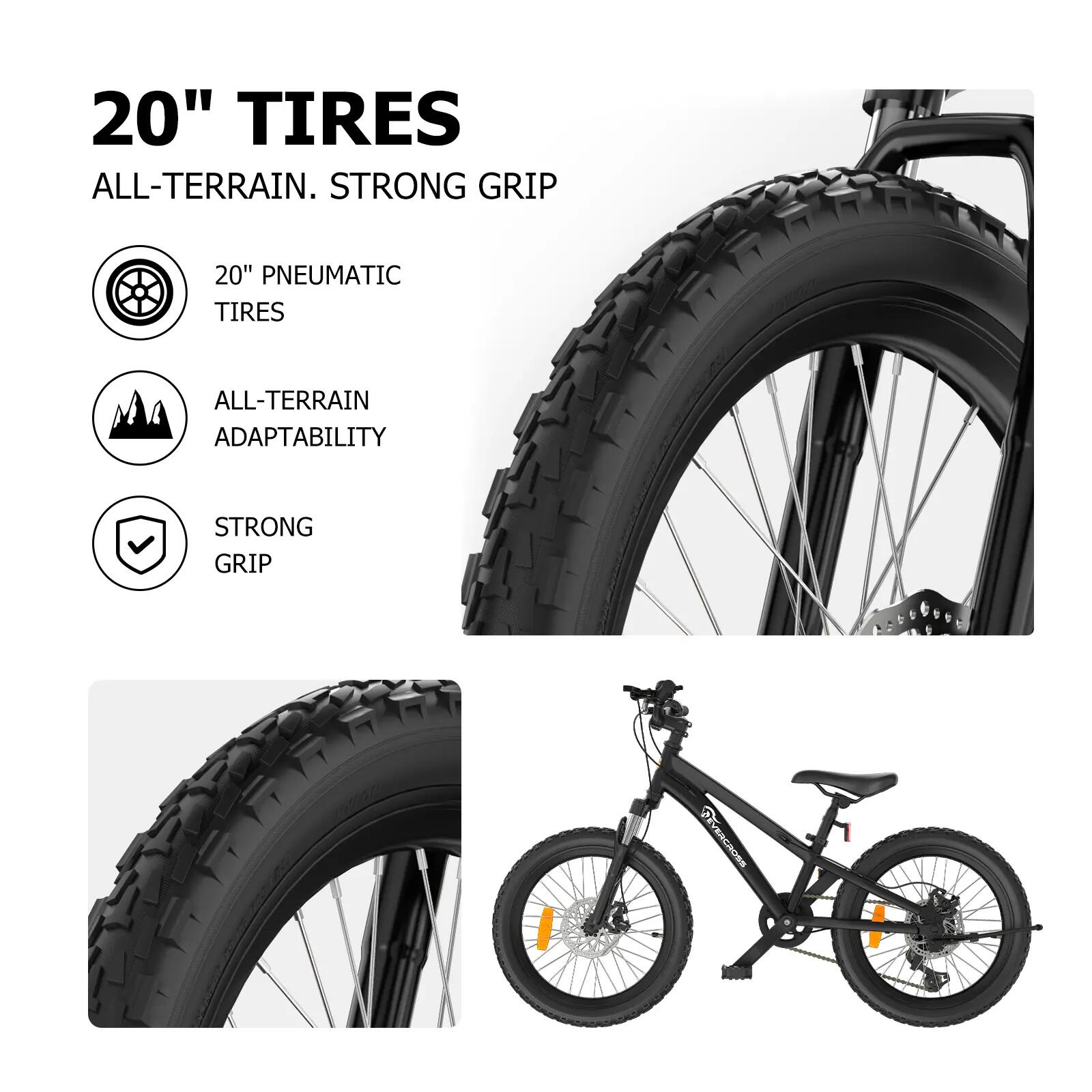 MTB Mountain bike bambino 20" EM5 7 velocità freni a disco forcella ammortizzata 8/15