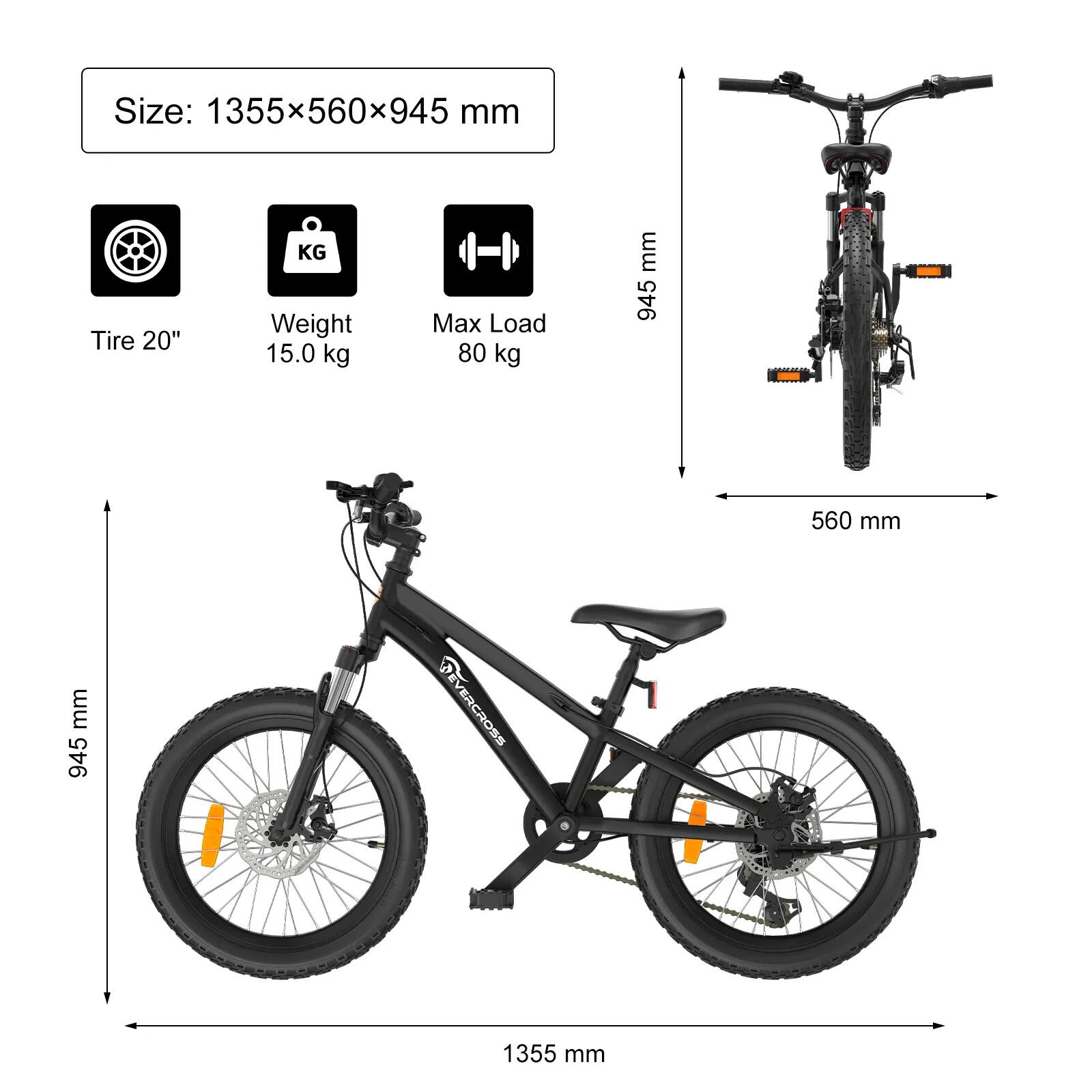 MTB Mountain bike bambino 20" EM5 7 velocità freni a disco forcella ammortizzata 3/15