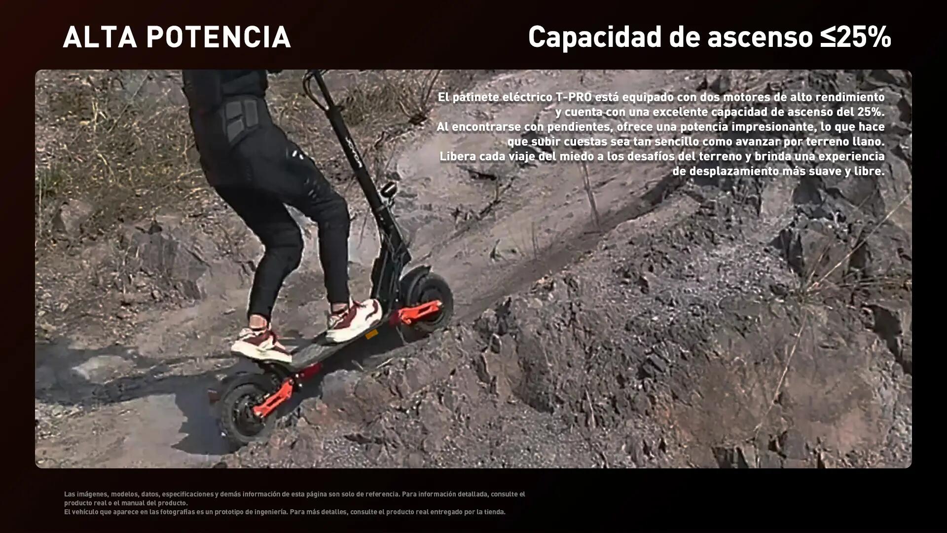 Patinete Eléctrico para Adultos JOYOR T-PRO 48V26Ah, Neumáticos 10", DGT 3/8