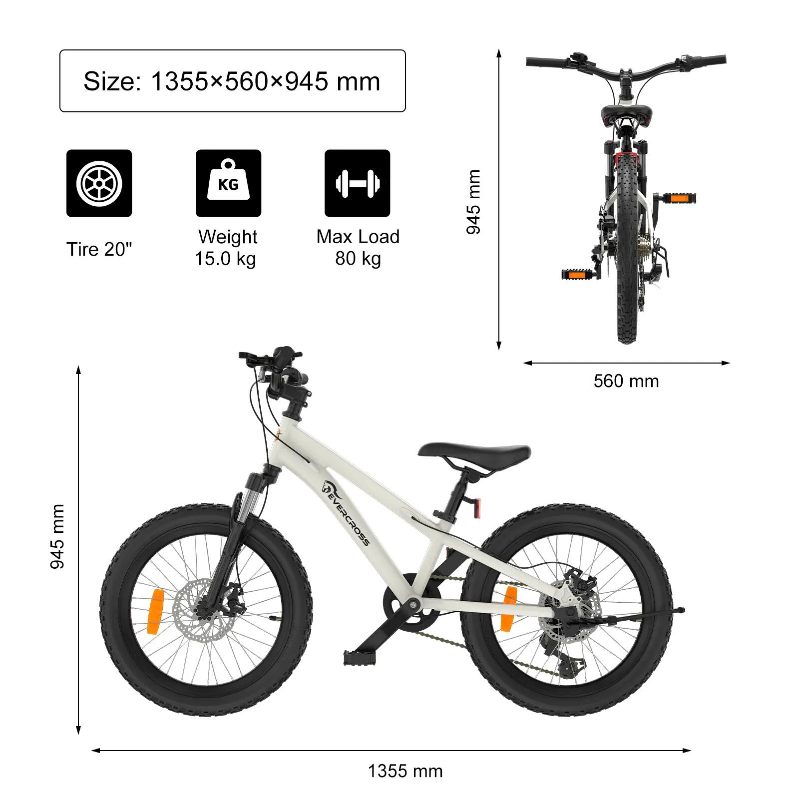 MTB Mountain bike bambino 20" EM5 7 velocità freni a disco forcella ammortizzata 3/15