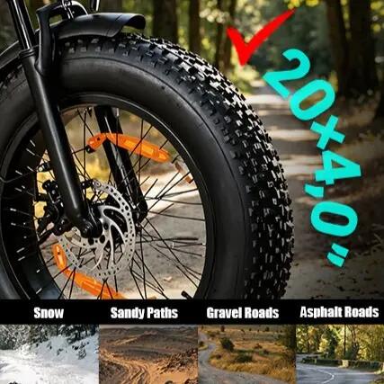 Opvouwbare E-Bike ESKUTE D202 250W motor 48V20.8Ah 20×4.0" band 7/8