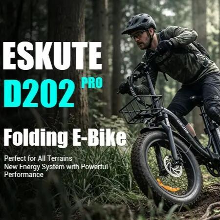 Opvouwbare E-Bike ESKUTE D202 250W motor 48V20.8Ah 20×4.0" band 5/8