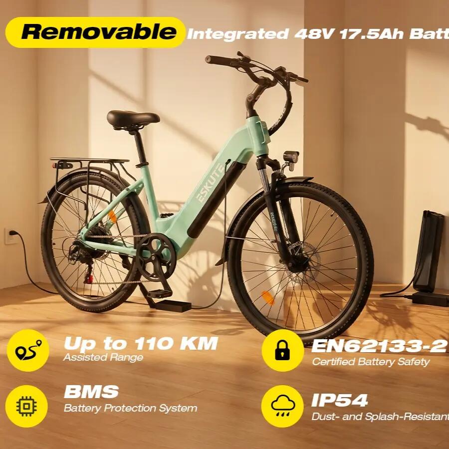 Vélo électrique urbain adulte ESKUTE C202 moteur 250W batterie 48V17.5Ah 65N·m 6/8