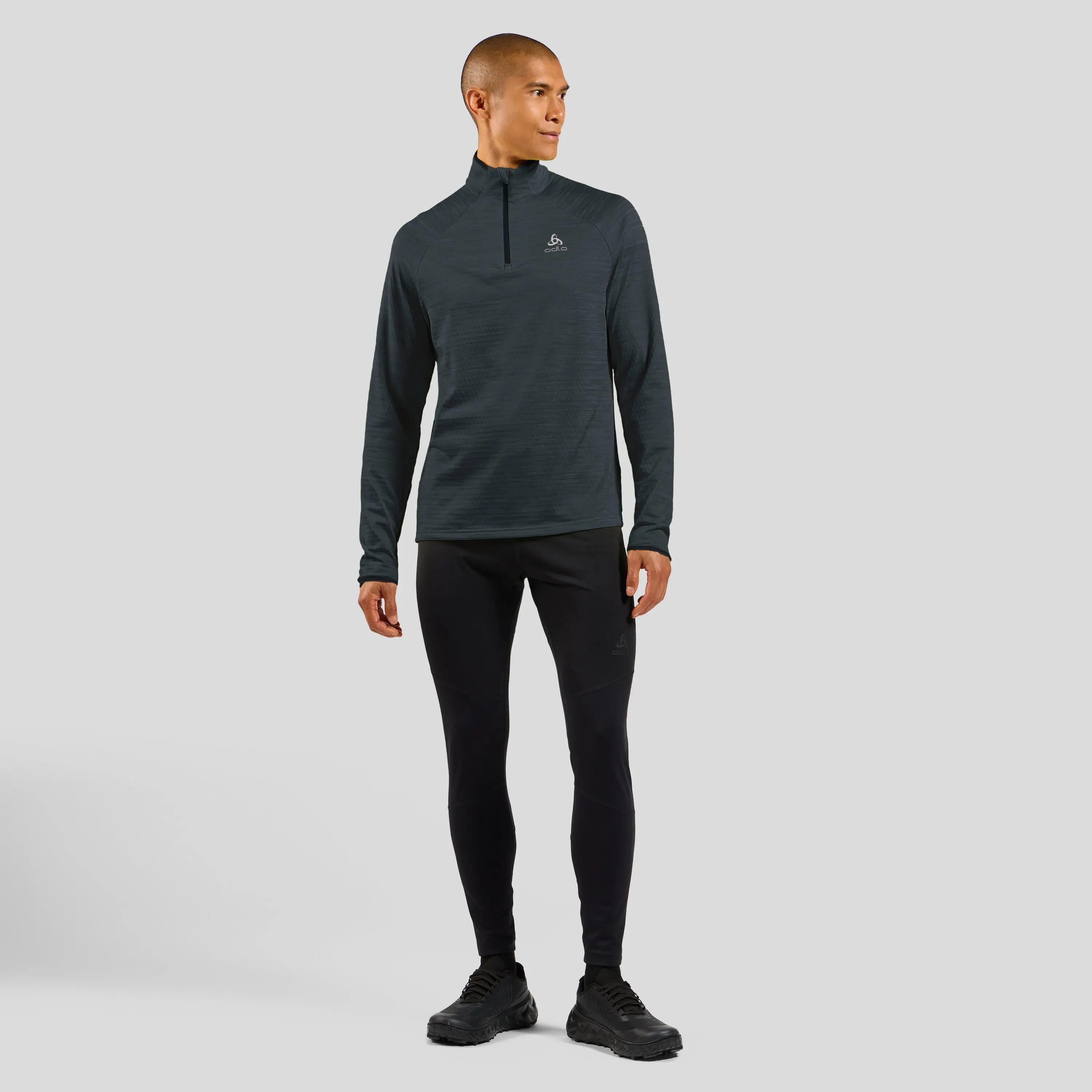 Pull à manches longues et col zippé Run Easy pour homme 6/8