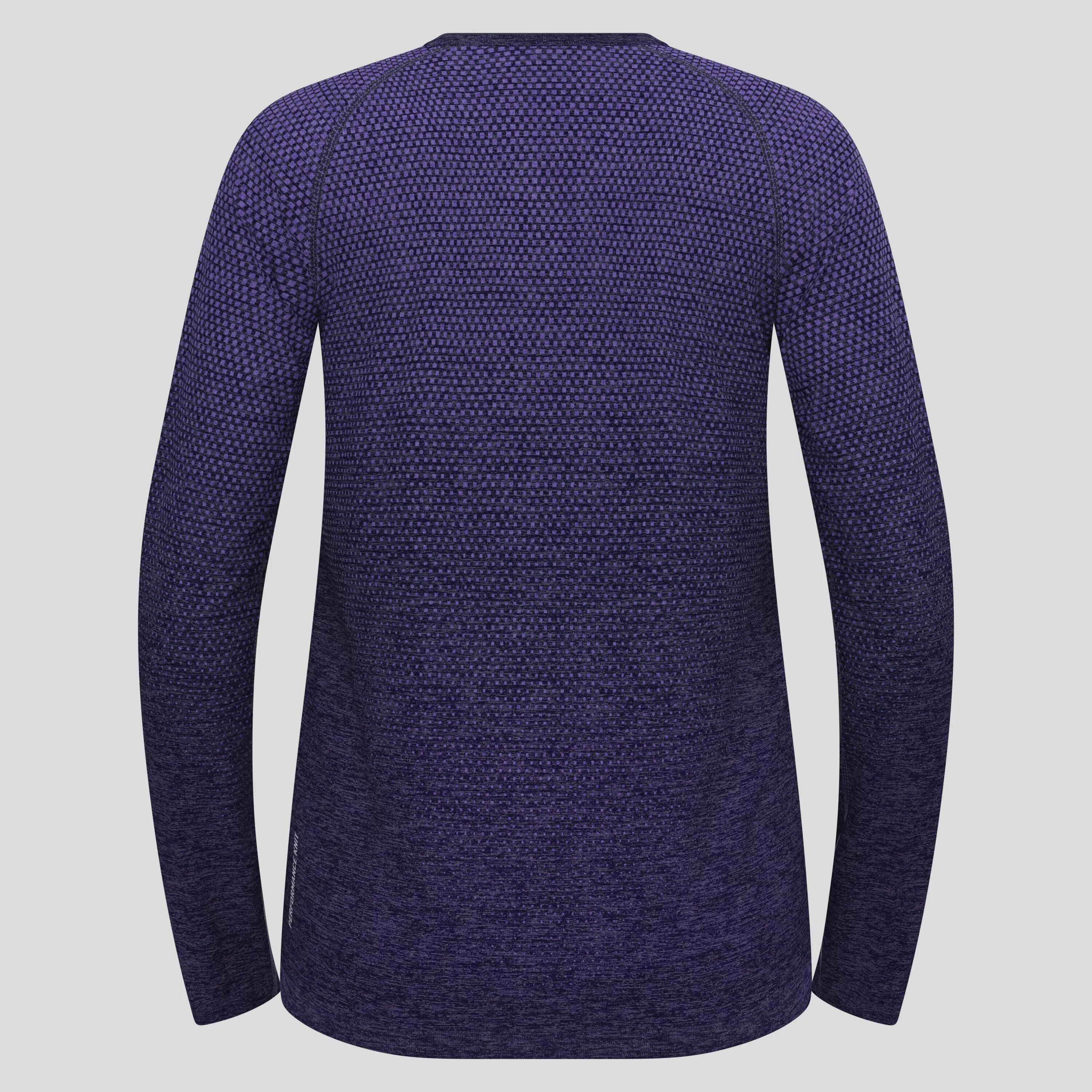 T-shirt running femme Odlo Essentials Seamless manches longues — Bleu foncé 7/7
