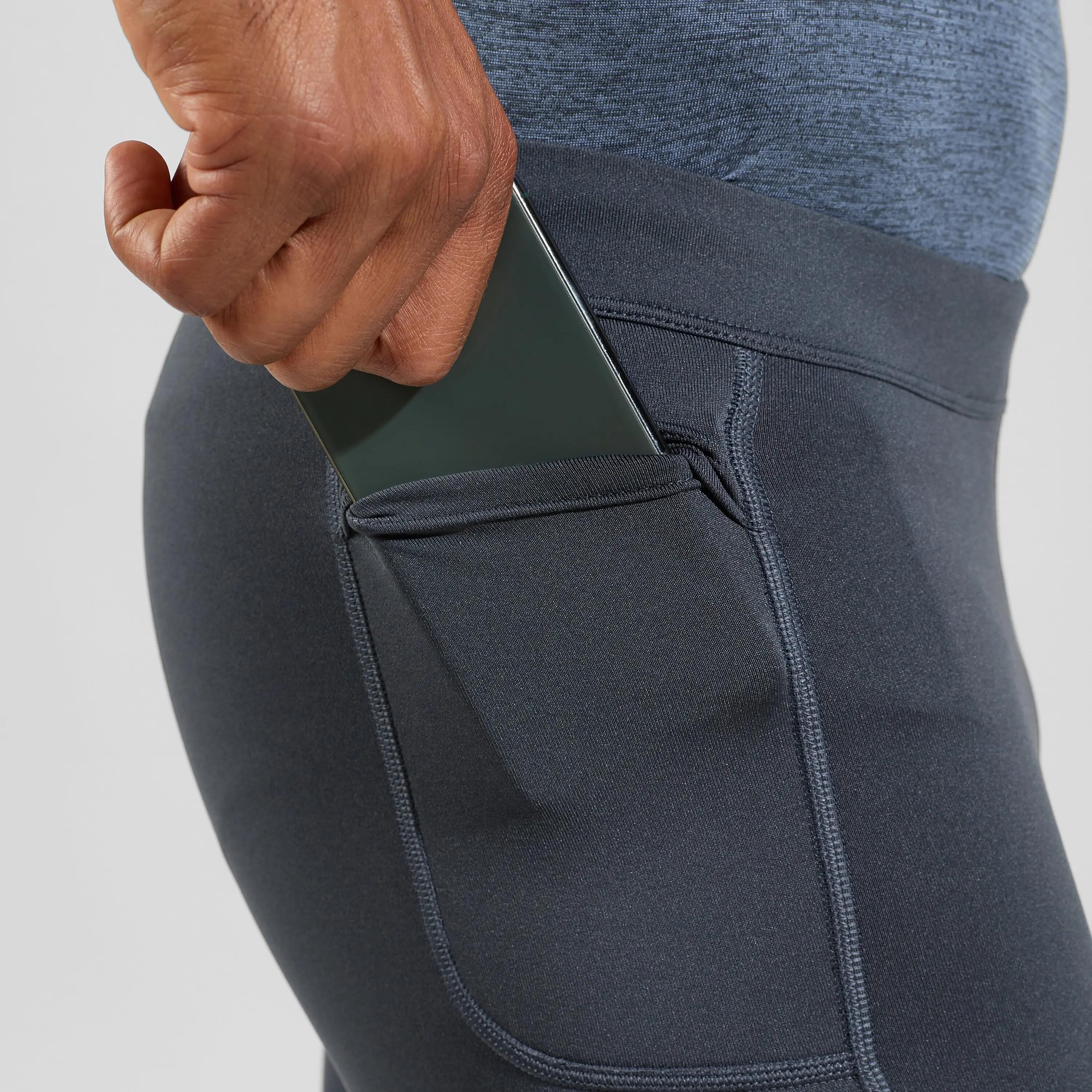 Collant da running Odlo Essential Warm Uomo con interno spazzolato blu/grigio 4/7