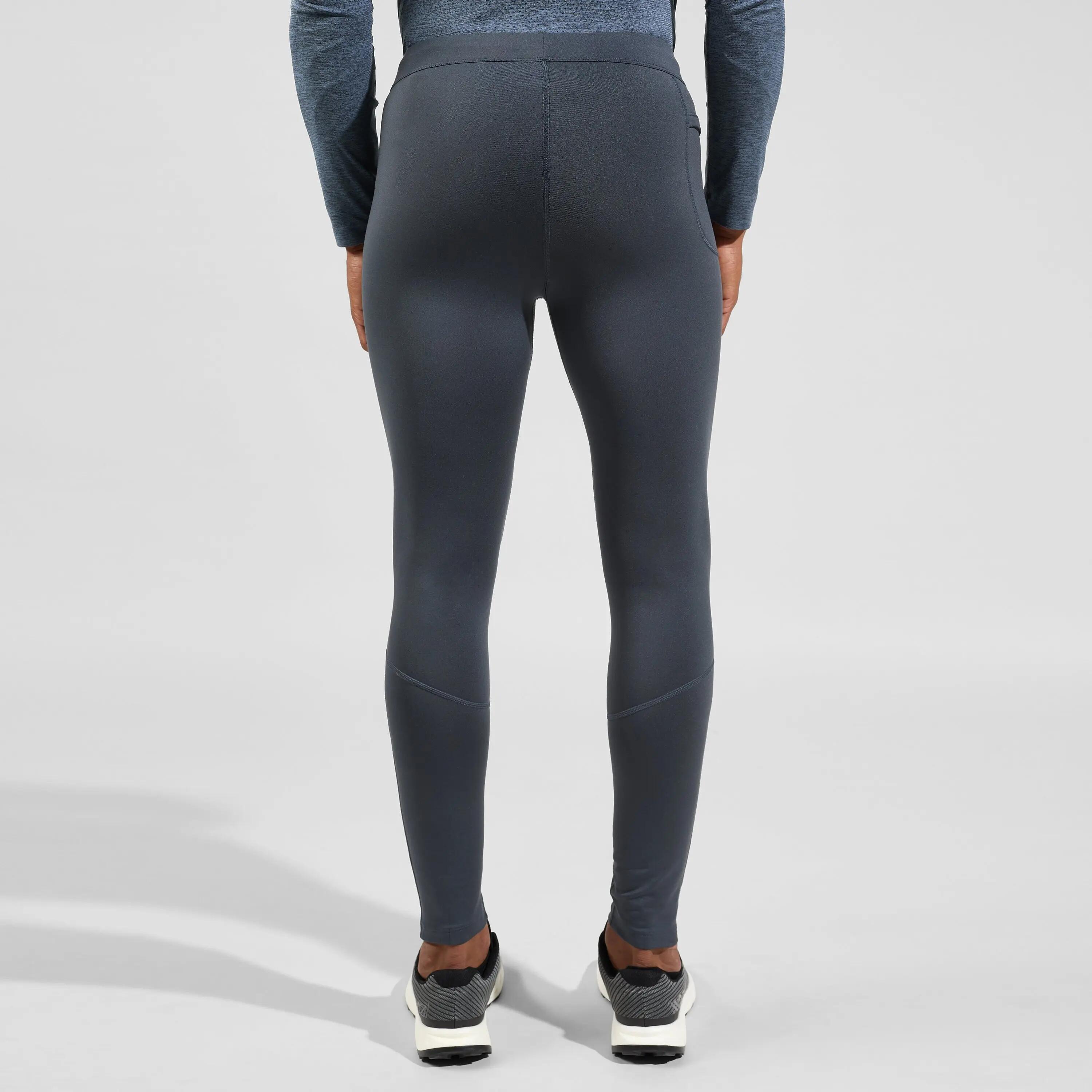Collant da running Odlo Essential Warm Uomo con interno spazzolato blu/grigio 2/7
